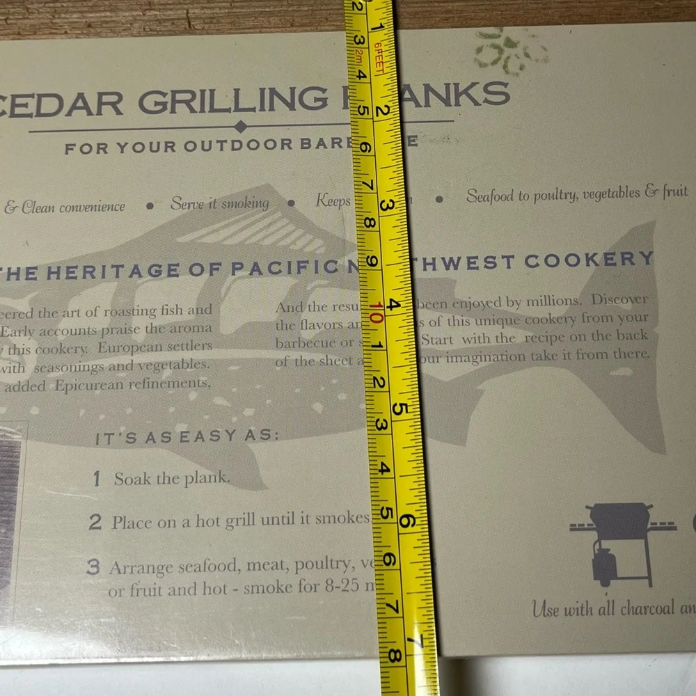 NWT crate & barrel cedar grilling planks. Set of 2. Grill fish, meat & veggies.